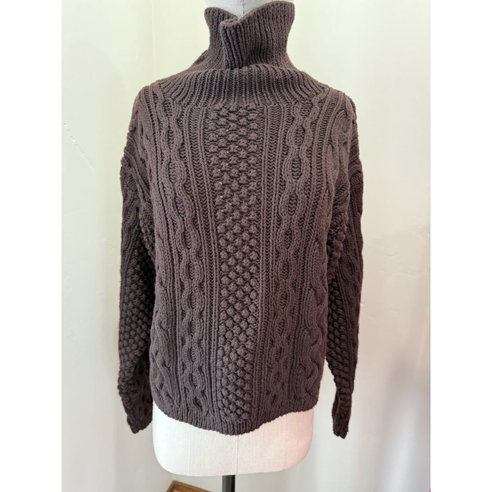 Vintage Limited Women's L Sweater Irish Fisherman Popcorn Cable Chunky Knit